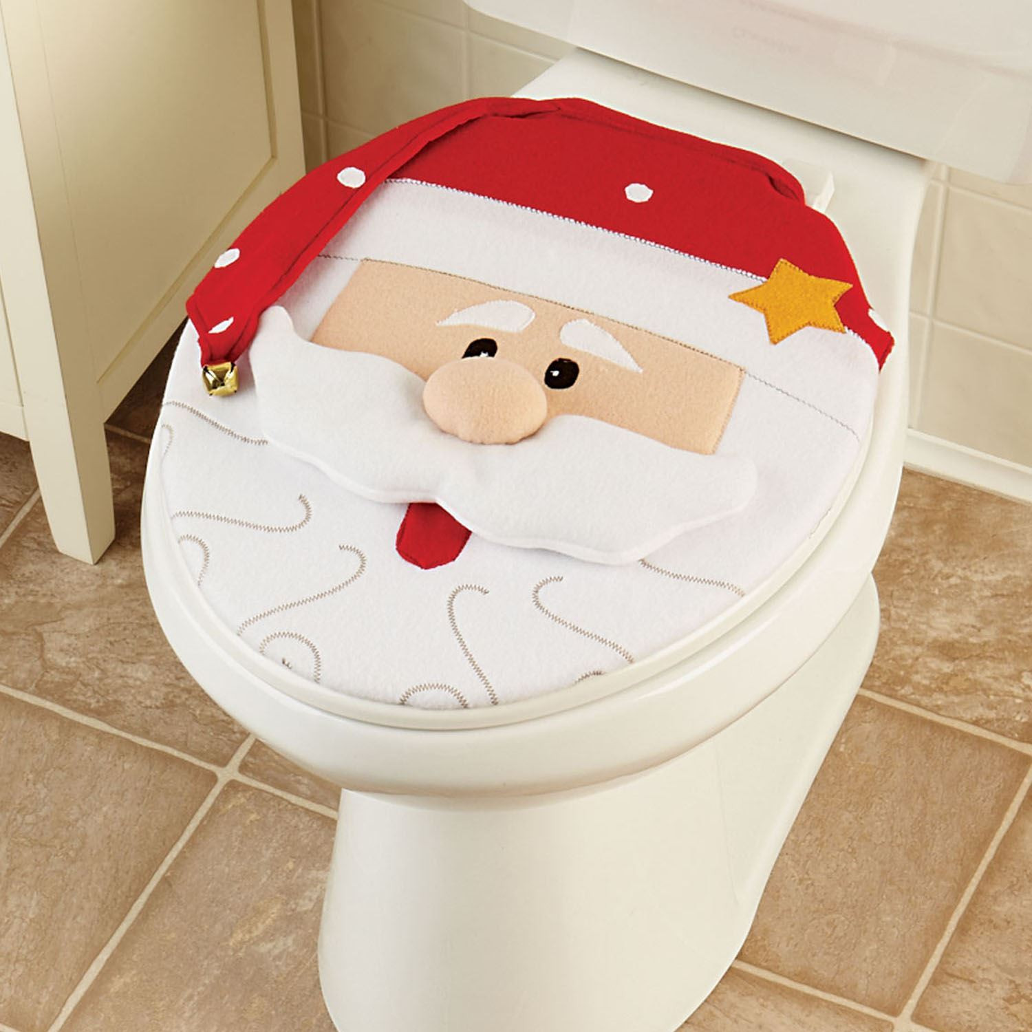 Christmas Toilet Seat Cover
 Novelty Santa Happy Toilet Seat Cover Bathroom Christmas