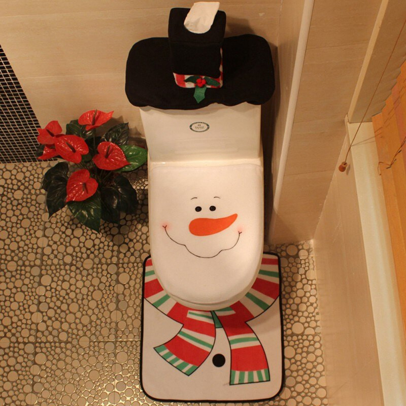Christmas Toilet Seat Cover
 Hot Seal Christmas Snowman Elk Genius Toilet Set Christmas