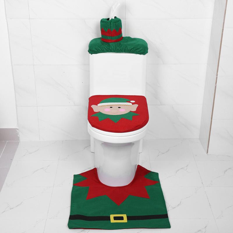 Christmas Toilet Seat Cover
 3pcs Christmas Toilet Seat Cover Washable reusable and