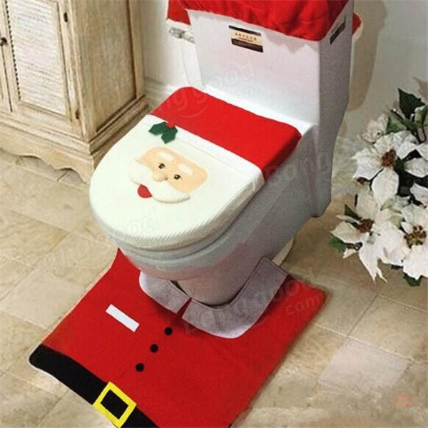 Christmas Toilet Seat Cover
 Christmas Decorations Santa Claus Bathroom Toilet Seat