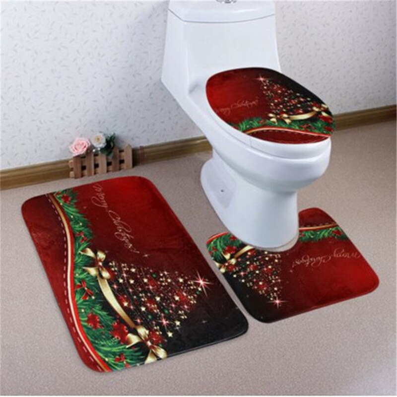 Christmas Toilet Seat Cover
 3pcs set Christmas Toilet Seat Cover Bathroom Non Slip