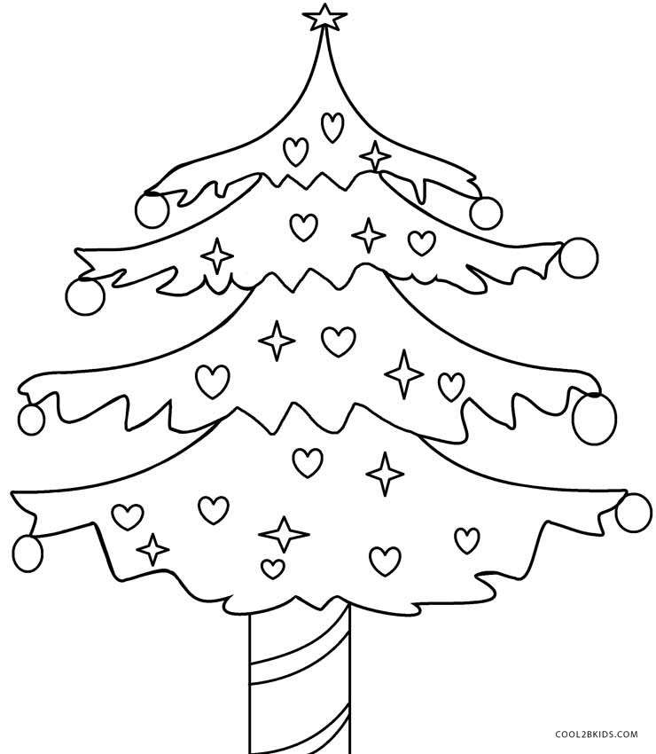 Christmas Tree Coloring Pages For Kids
 Printable Christmas Tree Coloring Pages For Kids