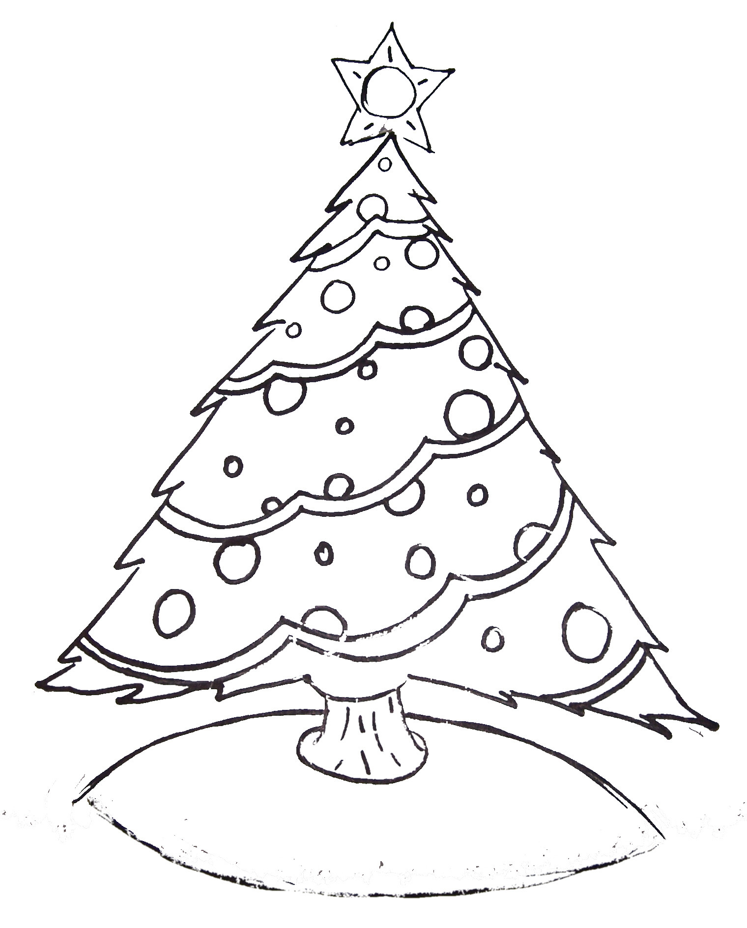 Christmas Tree Coloring Pages For Kids
 Free Printable Christmas Tree and Santa Coloring Pages
