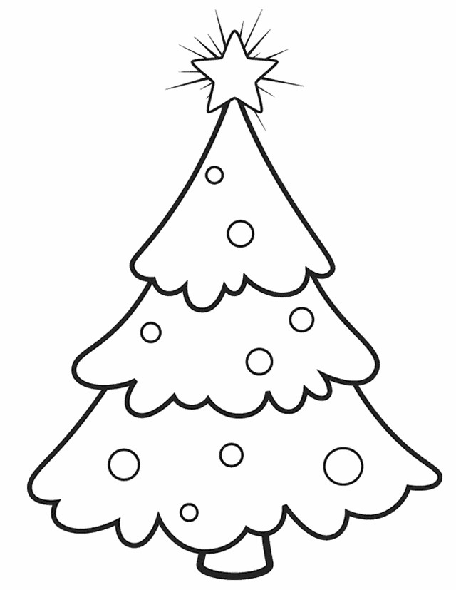 Christmas Tree Coloring Pages For Kids
 Christmas tree Free Printable Coloring Pages