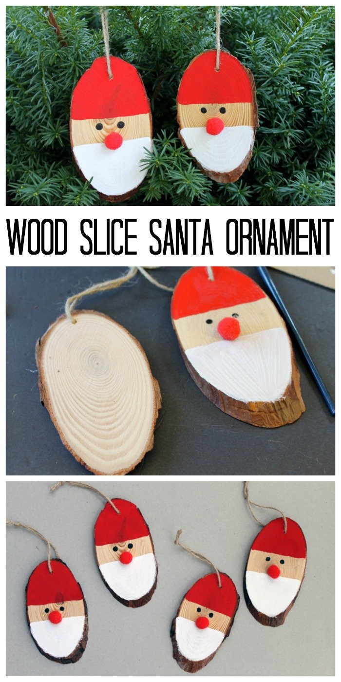 Christmas Wood Craft Ideas
 DIY Wooden Ornaments Santa Wood Slice Ornaments The