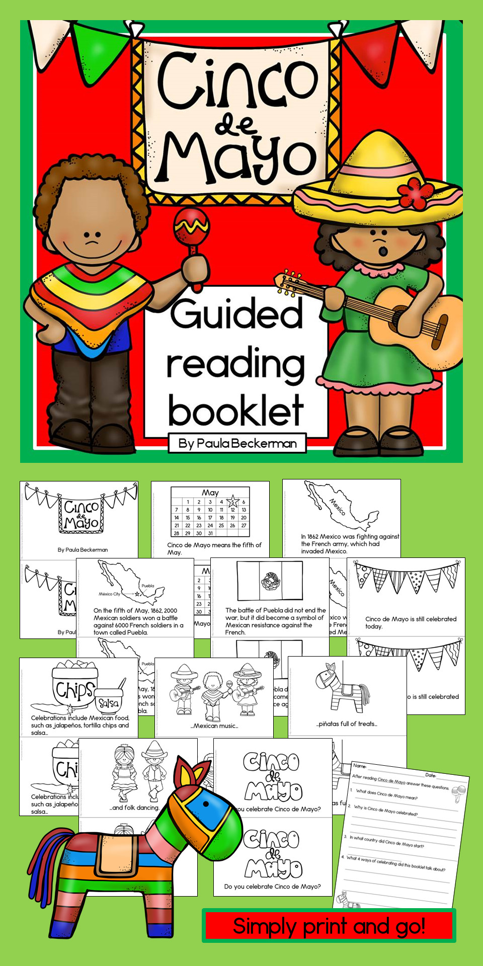 Cinco De Mayo Activities For Kindergarten
 Cinco de Mayo reproducible guided reading booklet