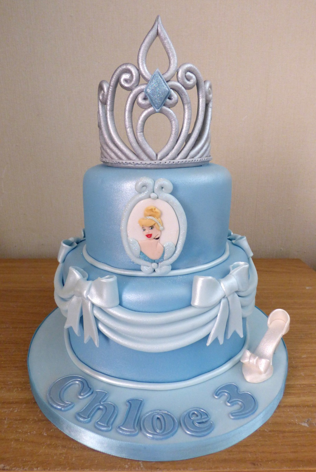Cinderella Birthday Cakes
 2 Tier Cinderella Princess Tiara Birthday Cake Susie s Cakes