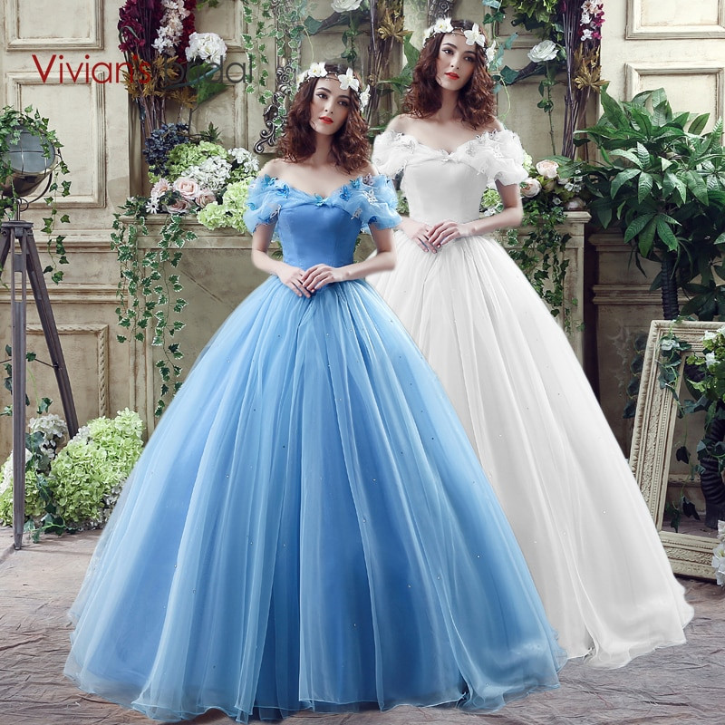 Cinderella Wedding Gown
 Movie Deluxe Adult Cinderella Wedding Dresses Blue