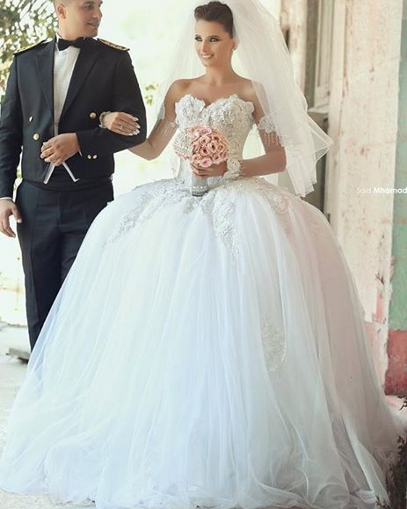 Cinderella Wedding Gown
 Delicate Applique Bodice Cinderella Wedding Dresses