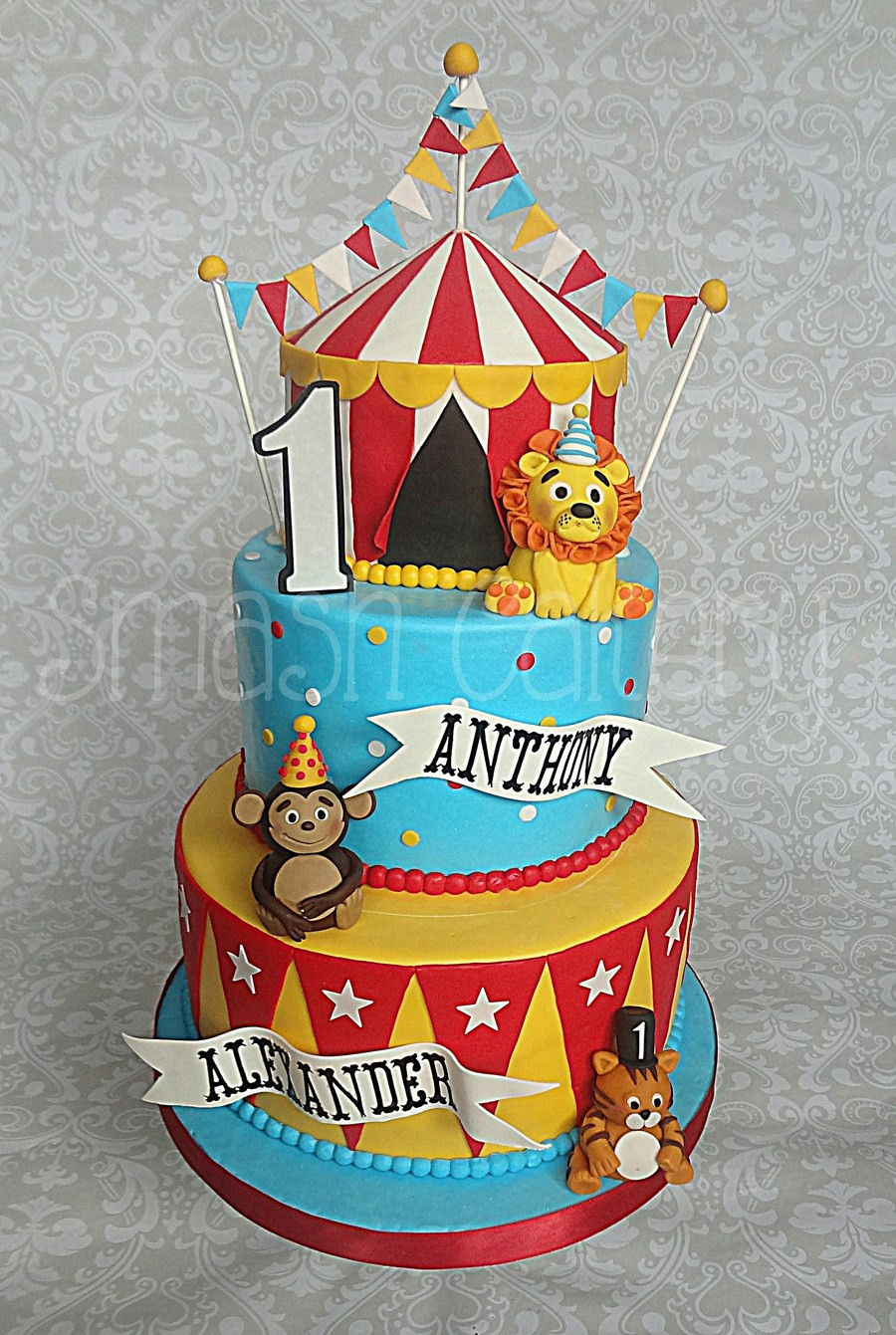 Circus Birthday Cakes
 Circus First Birthday Cake CakeCentral