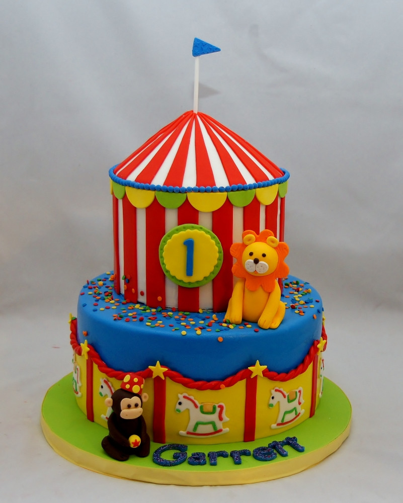 Circus Birthday Cakes
 Circus Theme 1st Birthday Cake Cake in Cup NY