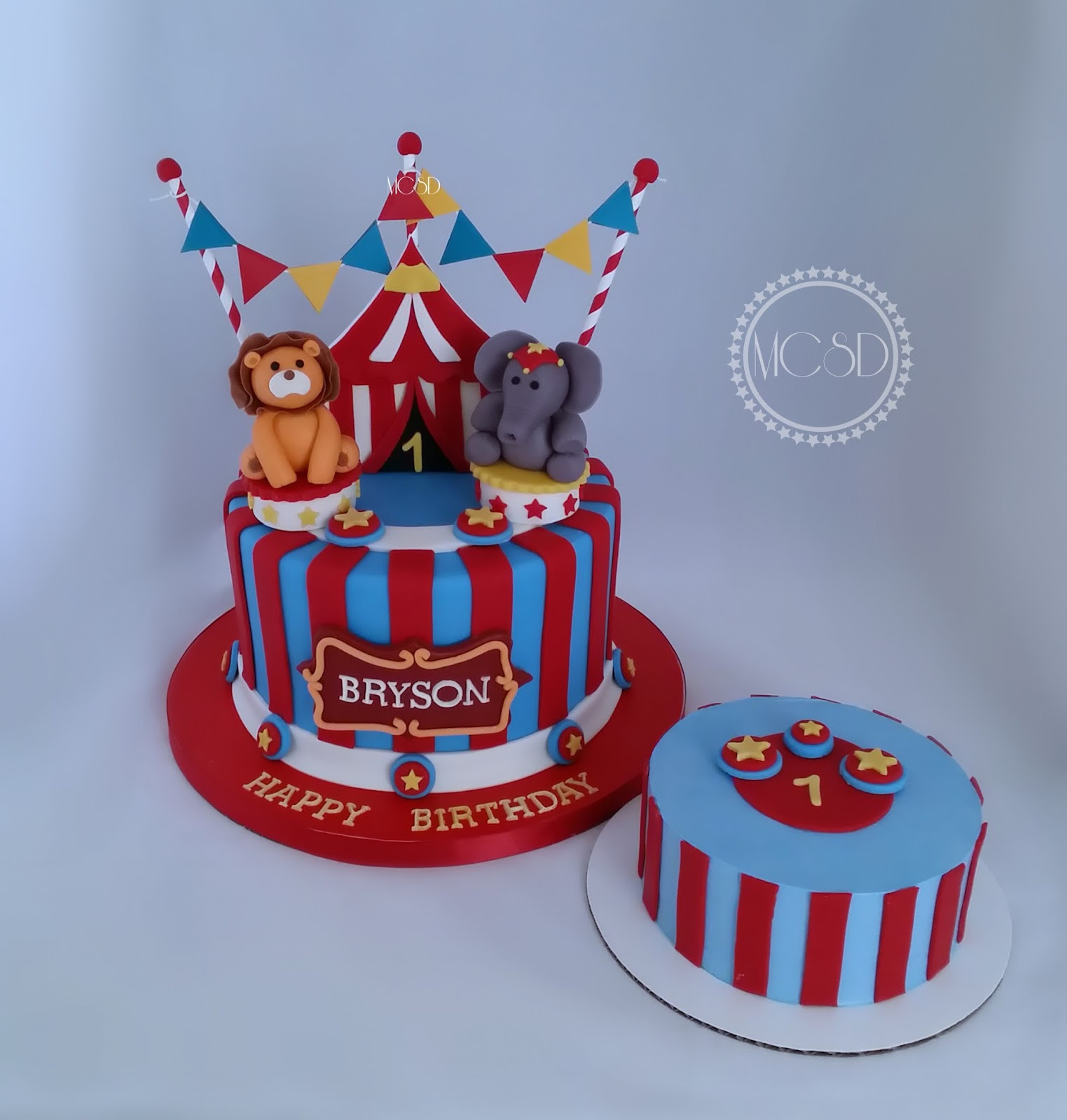 Circus Birthday Cakes
 CakesbyZana Carnival Circus 1st Birthday Cake & Cake Pops