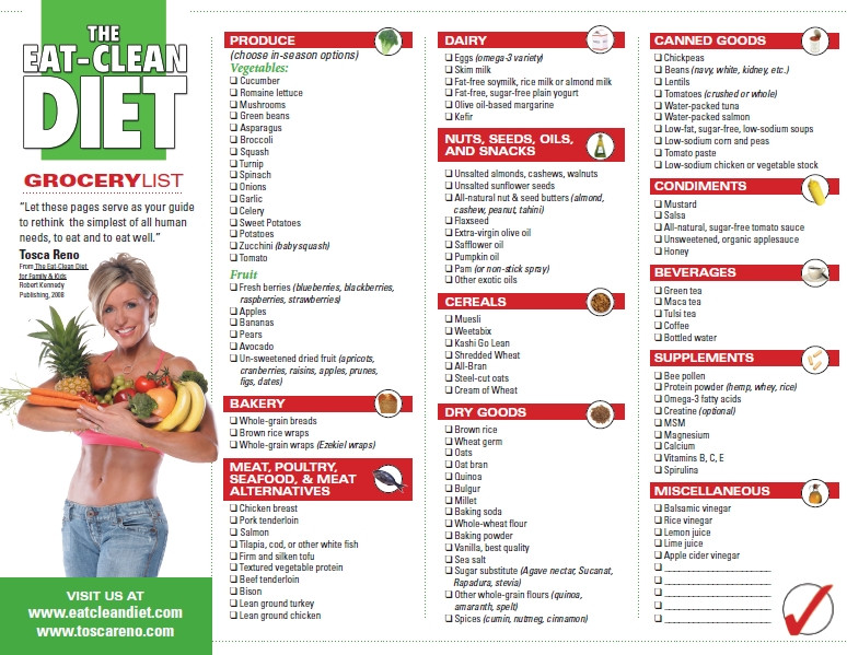 Clean Eating Diet
 mitted to Get Fit Tosca s Eat Clean Tips