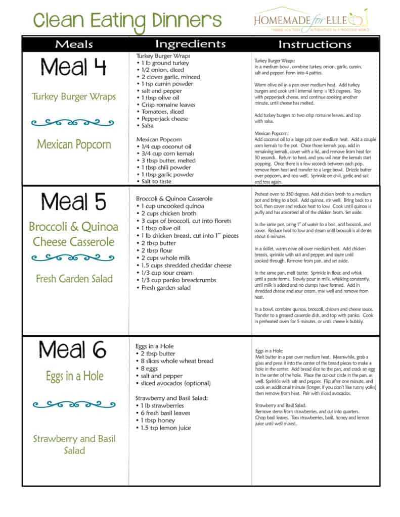 Clean Eating Diet Plan
 Clean Eating Meal Plan PDF with recipes your family will