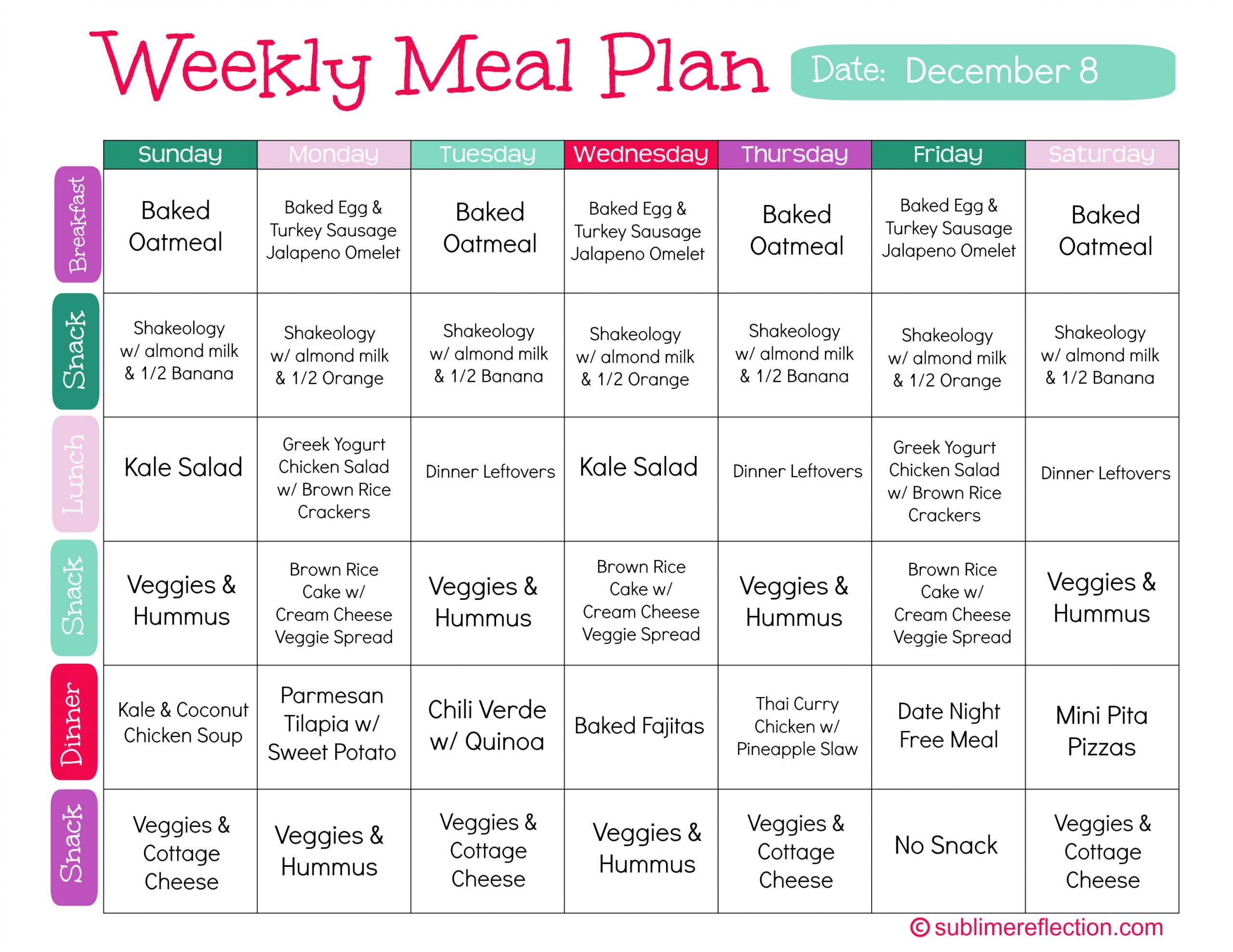 Clean Eating Diet Plan
 Clean Eating Meal Plan 1 Sublime Reflection