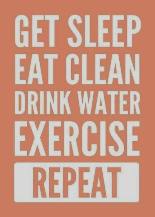 Clean Eating Motivation
 Get sleep eat clean drink water exercise repeat God is Heart