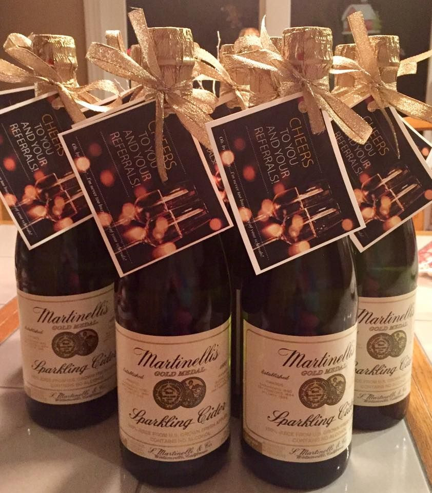 Client Holiday Gift Ideas
 "Cheers to you and your referrals " popbys realtor ts
