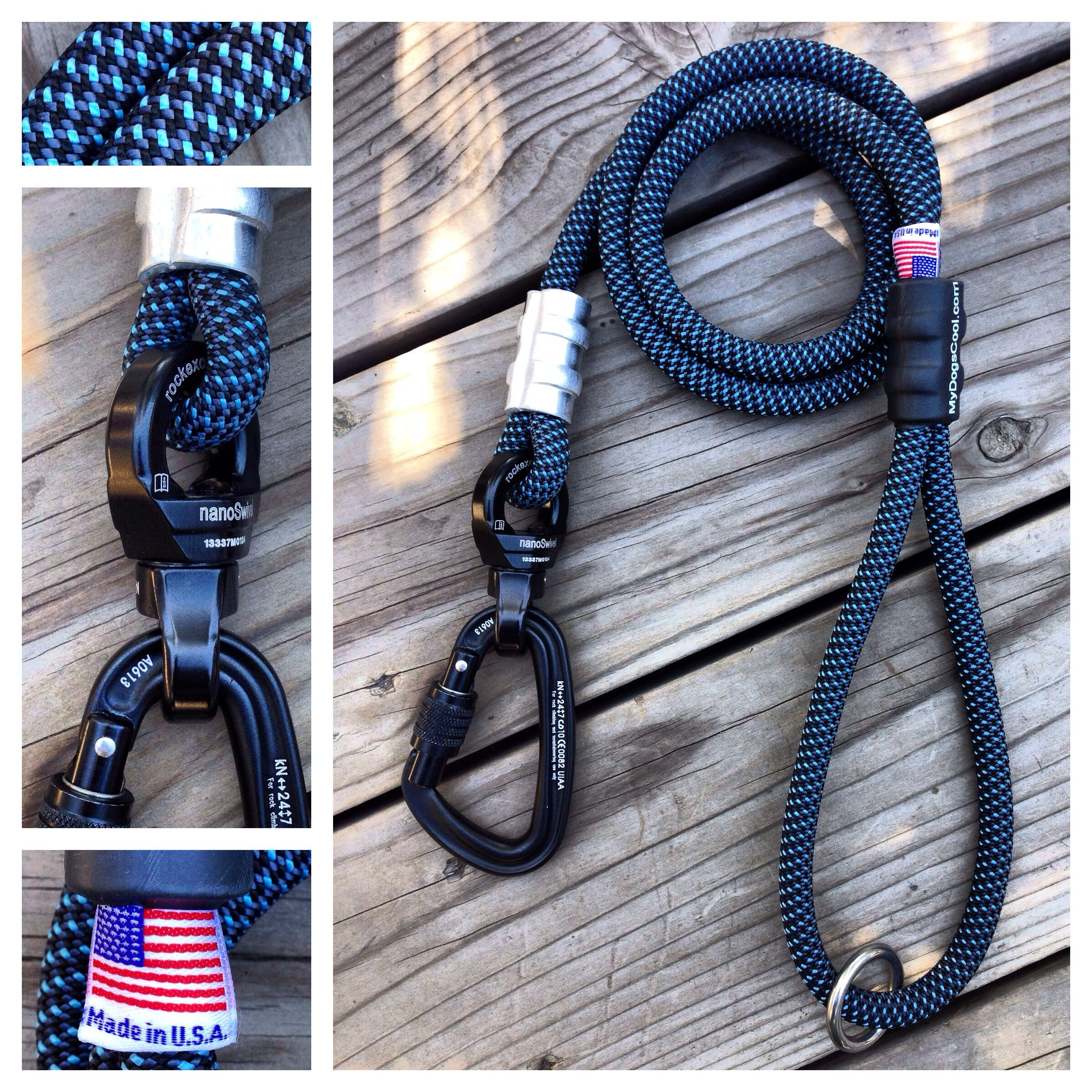 Climbing Rope Dog Leash DIY
 Pacific Blue Ultimate Dog Leash Designed with 10mm