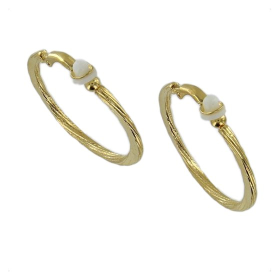 Clip On Earrings Walmart
 Gold Tone Flat Textured Design 1 1 2" Clip Hoop