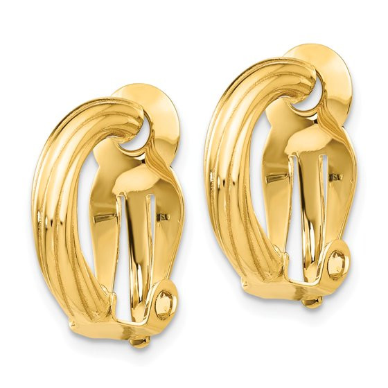 Clip On Earrings Walmart
 Diamond2Deal 14k Yellow Gold Solid Hoop Earrings For