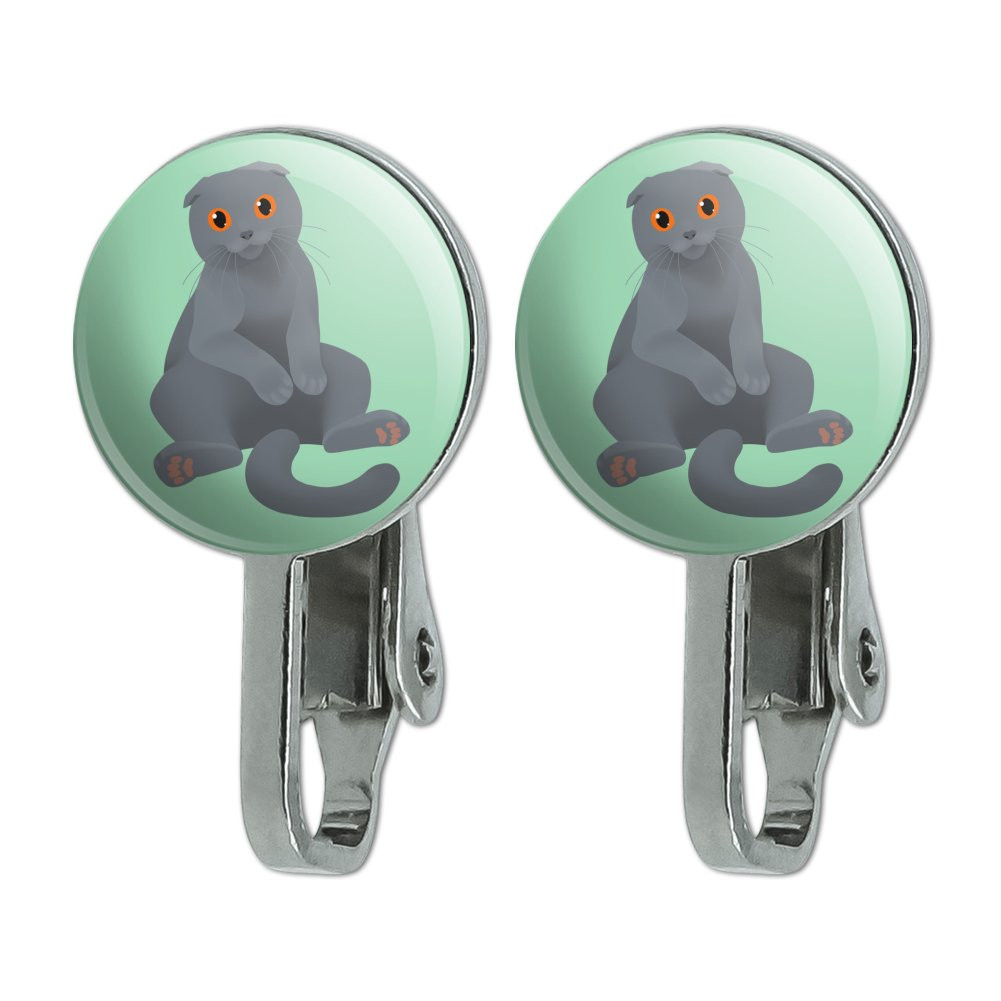 Clip On Earrings Walmart
 Graphics and More Scottish Fold Cat Novelty Clip Stud