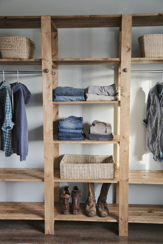 Closet Organizers DIY
 DIY Industrial Style Wood Slat Closet System with