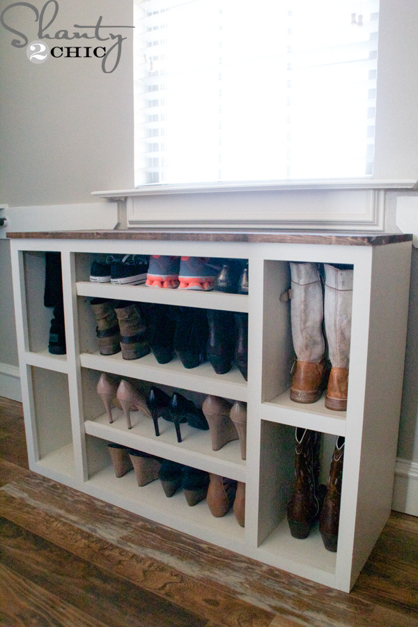 Closet Shoe Rack DIY
 DIY Shoe Storage Cabinet Shanty 2 Chic