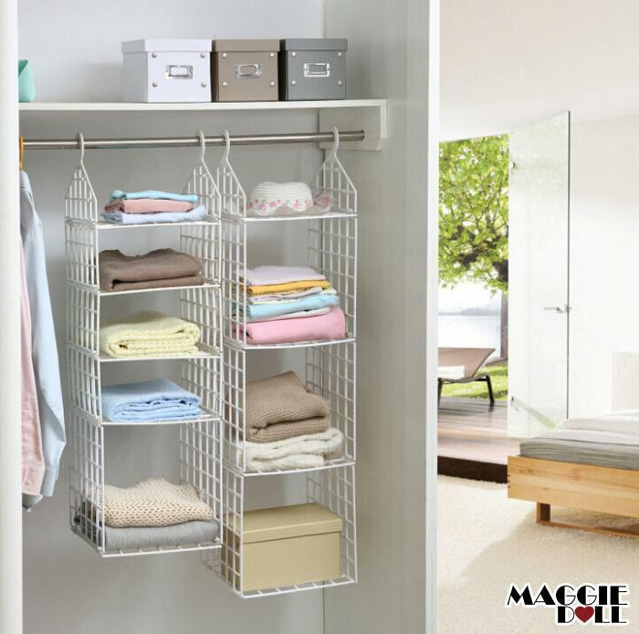 Clothes Organizer DIY
 Wardrobe Storage DIY Hanger Hanging Closet Organizer