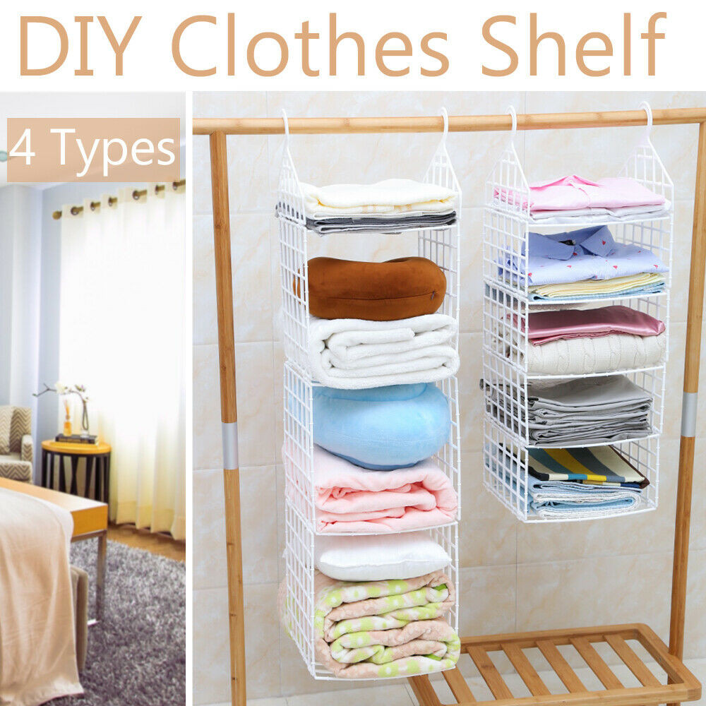 Clothes Organizer DIY
 Wardrobe Storage DIY Hanger Hanging Closet Organizer