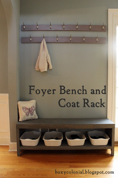 Coat Rack Bench DIY
 DIY Coat Rack and Bench for Our Foyer