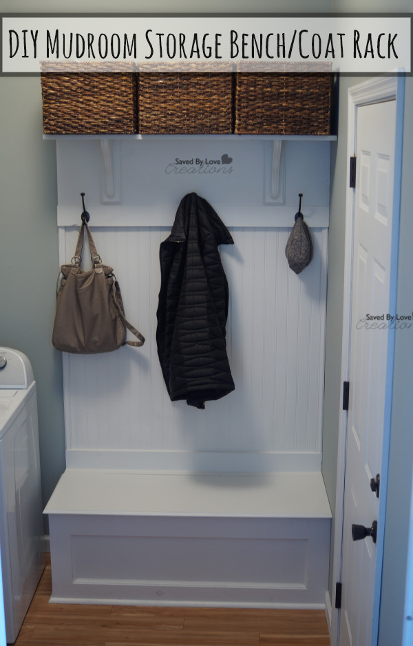 Coat Rack Bench DIY
 DIY Mudroom Storage Bench and Coat Rack