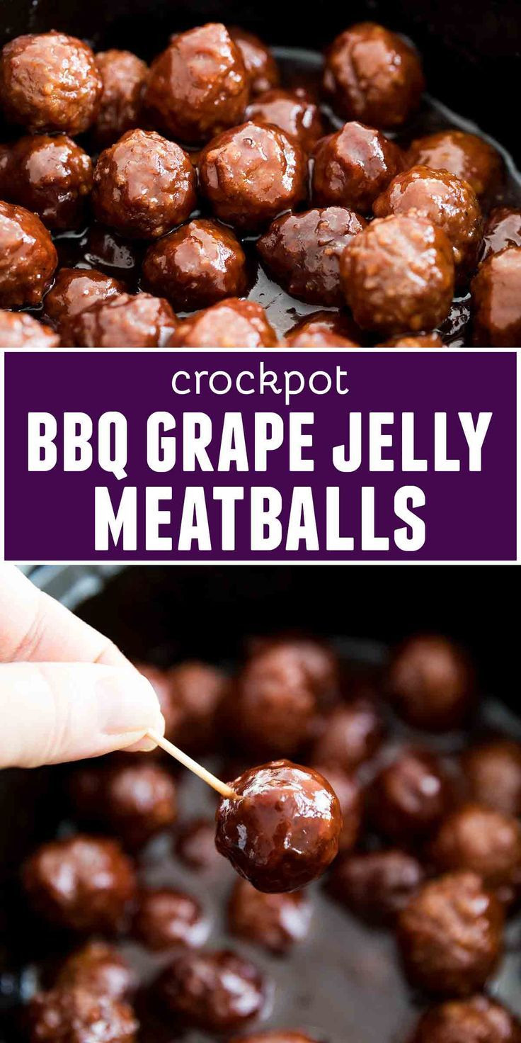 Cocktail Meatballs Grape Jelly Bbq Sauce
 Crockpot BBQ Grape Jelly Meatballs Recipe