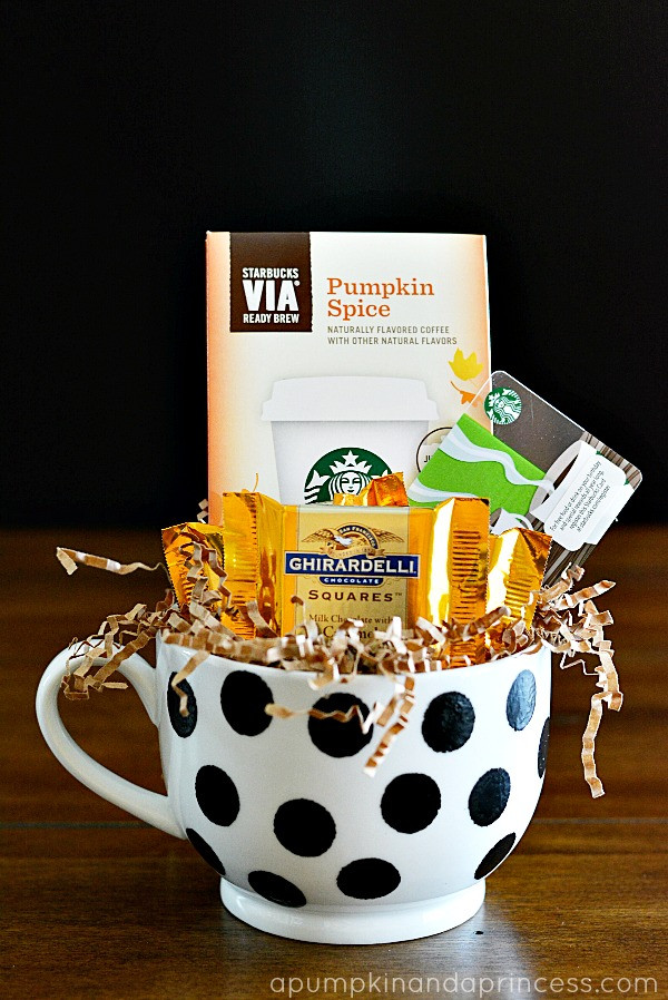 Coffee Mug Gift Basket Ideas
 Polka Dot Coffee Mug Gift A Pumpkin And A Princess