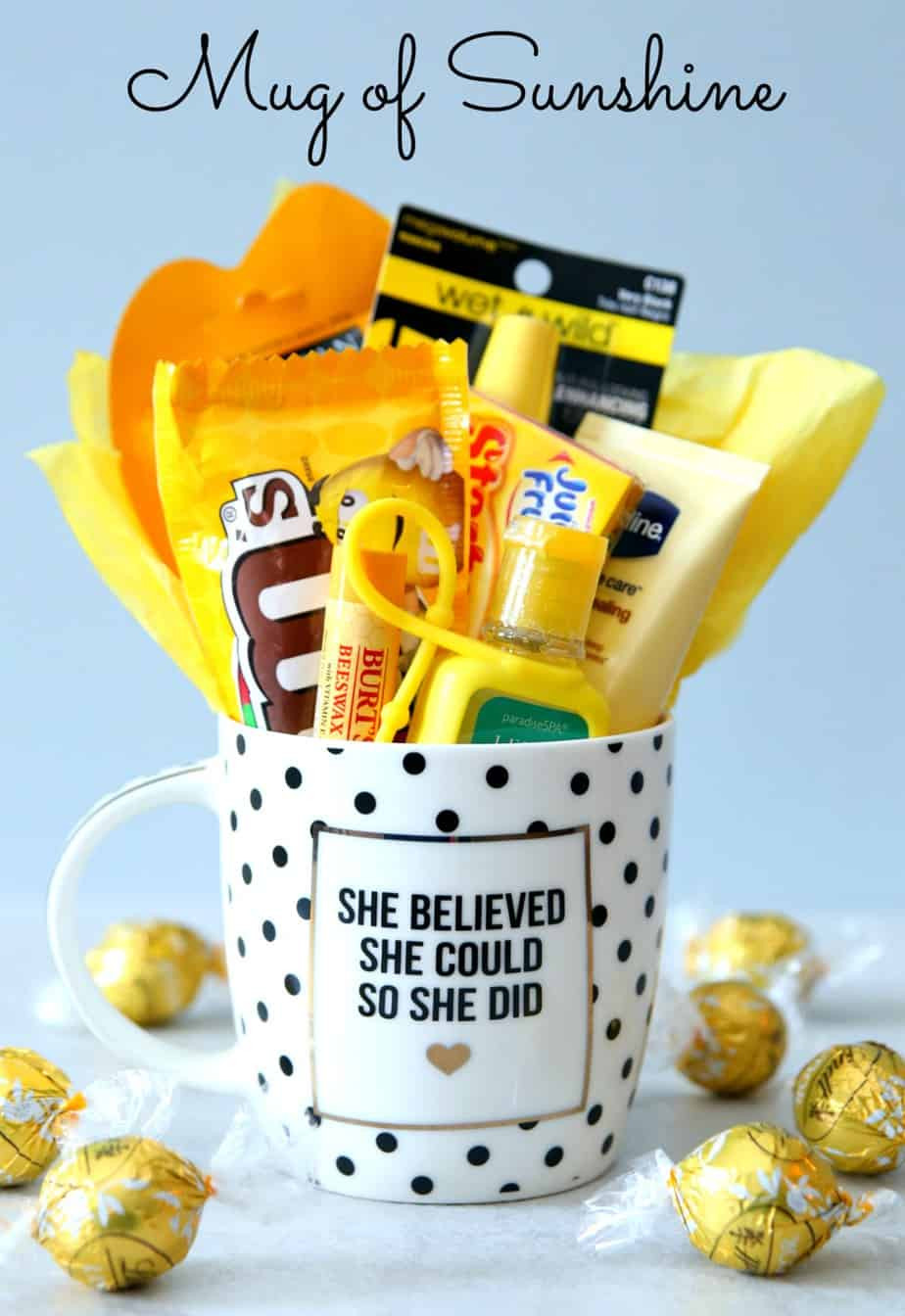 Coffee Mug Gift Basket Ideas
 Brighten Someone s Day with a Mug of Sunshine Happy Go Lucky