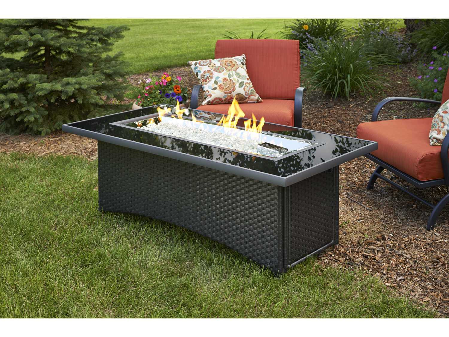 Coffee Table Fire Pit
 Outdoor GreatRoom Montego 59 75 x 30 Rectangular Crystal
