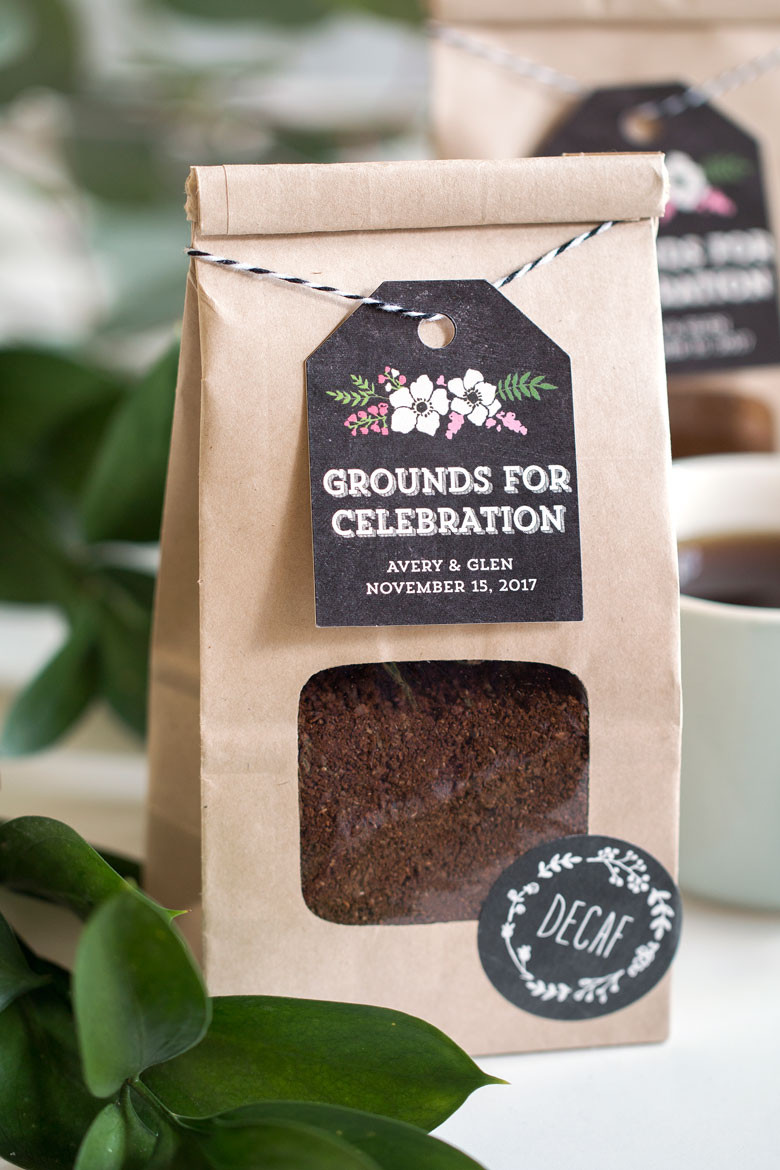 Coffee Wedding Favors DIY
 Grounds for Celebration Coffee Wedding Favors