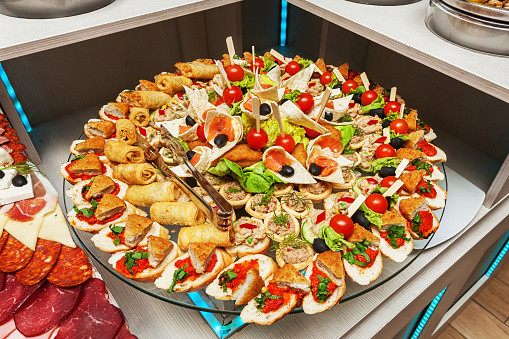 Cold Party Food Ideas Buffet
 Variety Arranged Party Finger Food Cold Buffet Stock