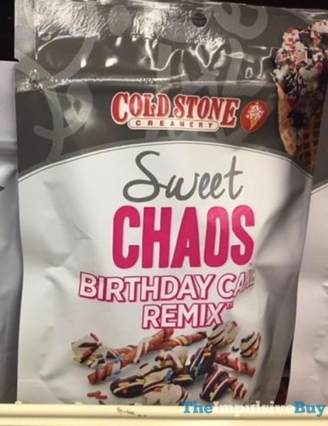 Cold Stone Birthday Cake Remix
 SPOTTED ON SHELVES Sweet Chaos Cold Stone Creamery Snack