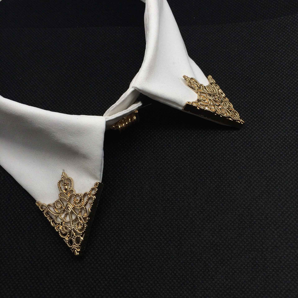 Collar Brooches
 SHUANGR Fashion alloy brooch Hollow pattern collar angle