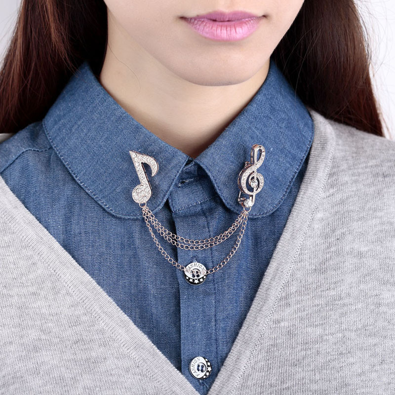 Collar Brooches
 Shirt Collar Brooch Chain Music Note Gifts