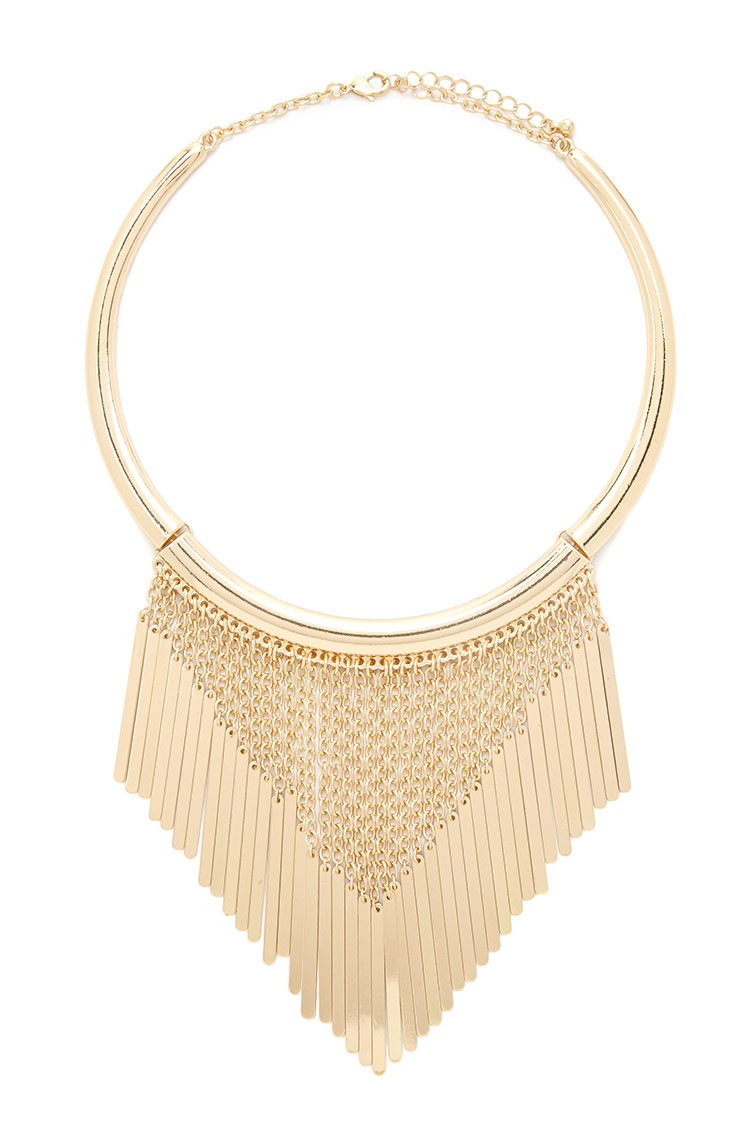 Collar Necklace Forever 21
 Forever 21 Collar Chain Statement Necklace in Metallic