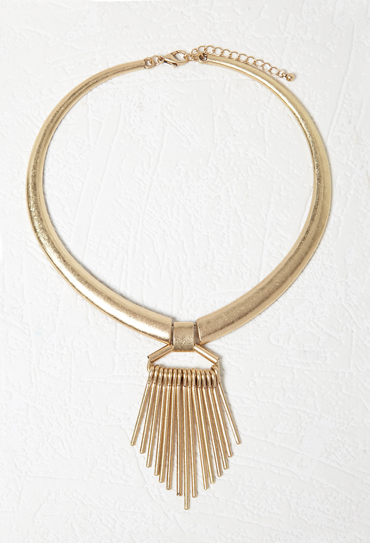 Collar Necklace Forever 21
 Forever 21 Gold Matchstick Fringe Collar Necklace