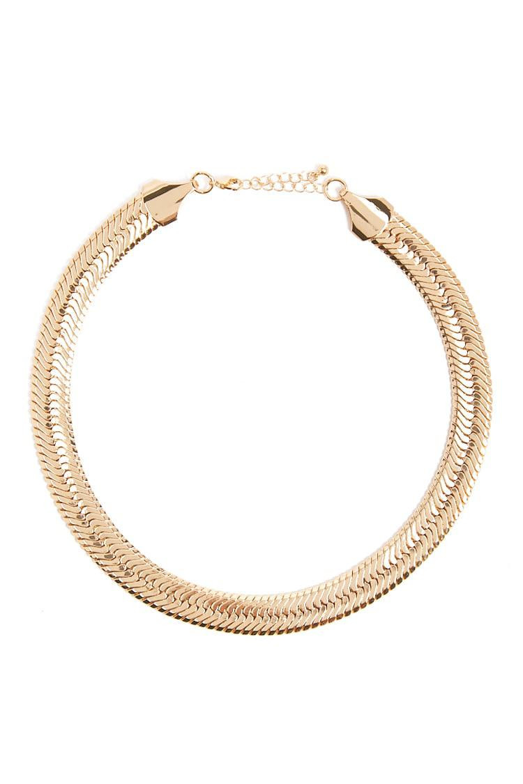 Collar Necklace Forever 21
 Lyst Forever 21 Snake Chain Collar Necklace in Metallic