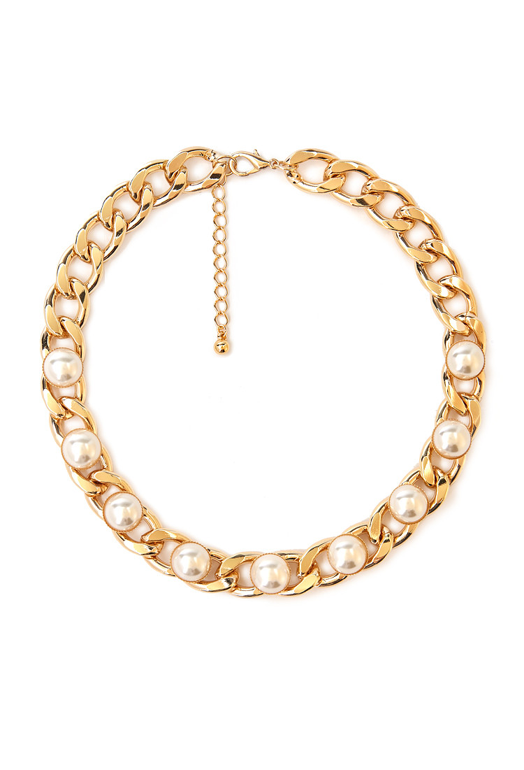 Collar Necklace Forever 21
 Forever 21 Pretty Tough Collar Necklace in Gold GOLD