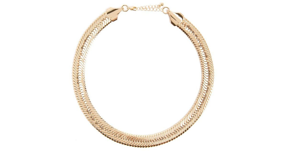 Collar Necklace Forever 21
 Lyst Forever 21 Snake Chain Collar Necklace in Metallic