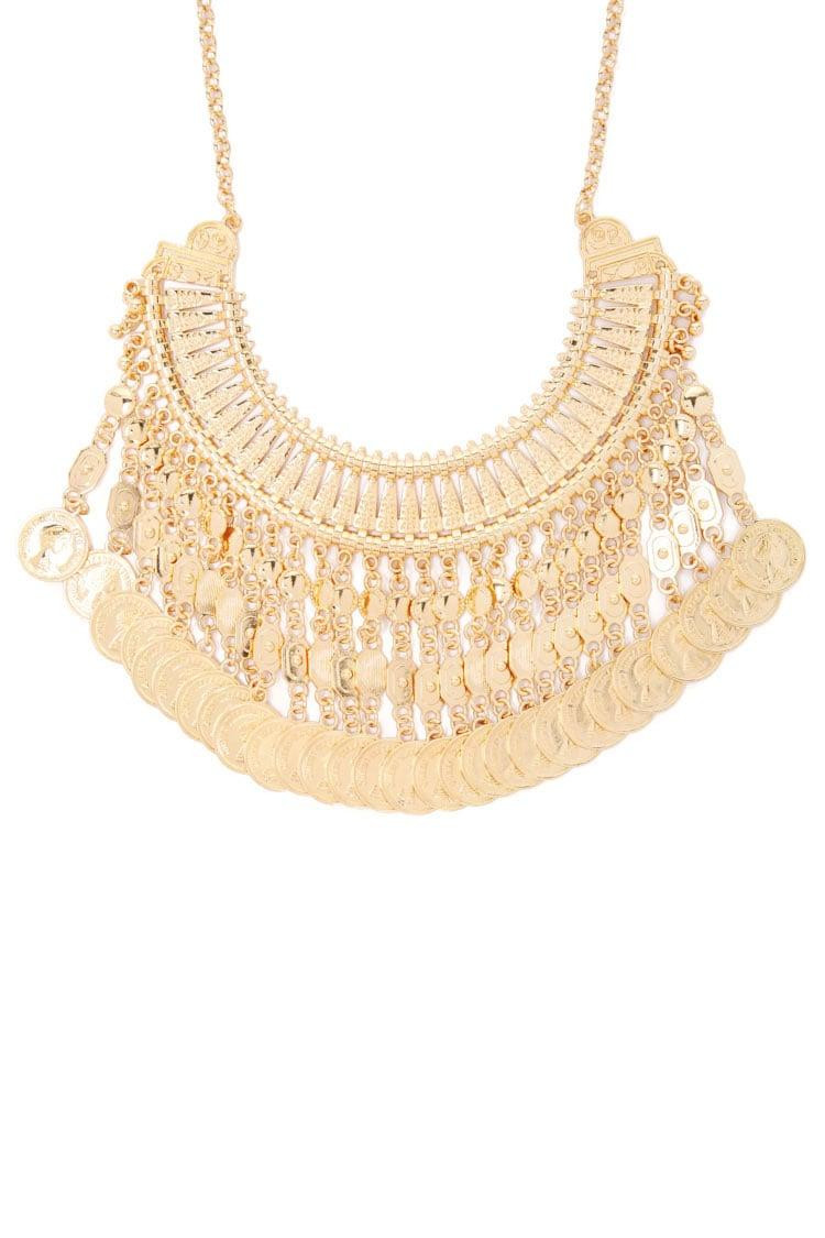 Collar Necklace Forever 21
 Lyst Forever 21 Collar & Coin Statement Necklace in Metallic