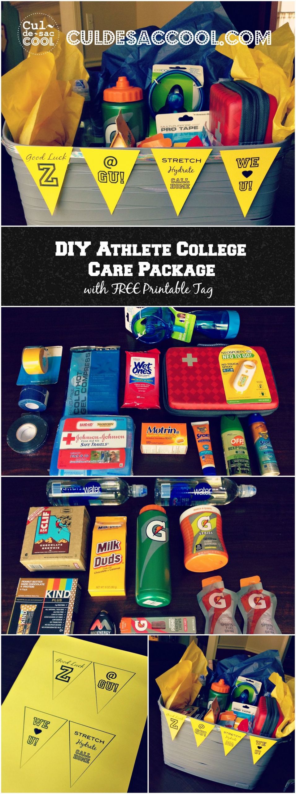 College Boyfriend Gift Ideas
 DIY Athlete College Care Package Collage