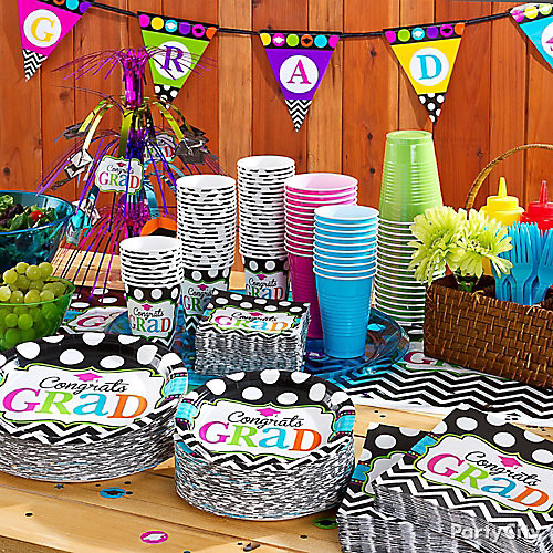 Colorful Graduation Party Ideas
 Grad Buffet Tableware Idea Colorful Graduation Party