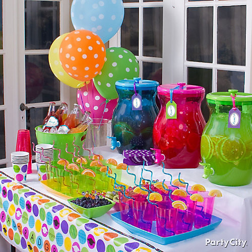 Colorful Graduation Party Ideas
 Colorful and Fruity Drinks Table Idea Colorful