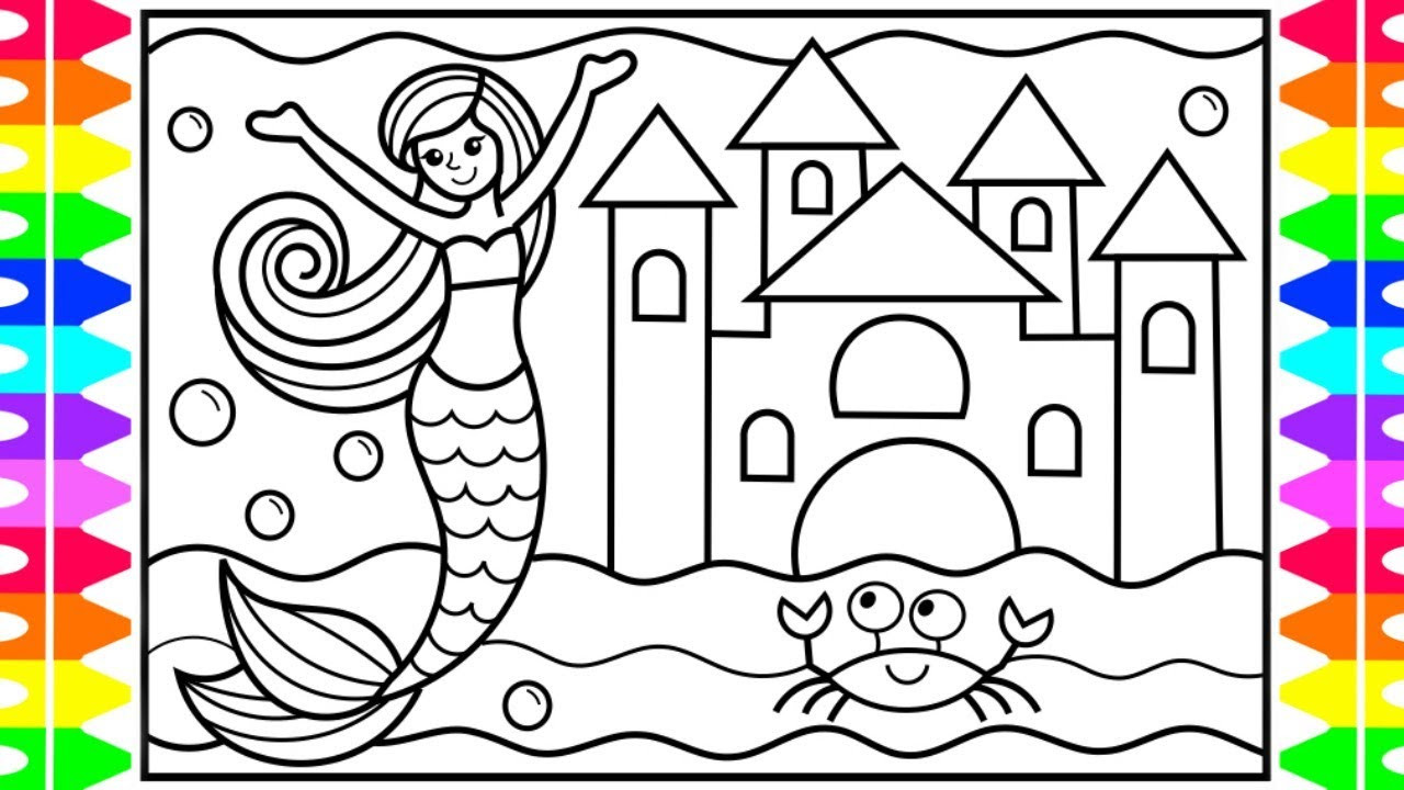 Coloring Art For Kids
 How to Draw a Mermaid for Kids 💜💖💚 Mermaid Drawing for